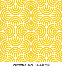 Vector seamless pattern with bold striped circles. Stylish geometric  texture. Modern abstract background. 