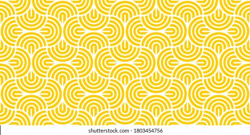 Vector seamless pattern with bold striped circles. Stylish geometric  texture. Modern abstract background. 