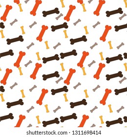 Vector seamless pattern with bone footprints. Can be used for wallpaper, web page background, surface textures.