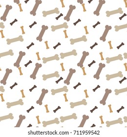 Vector seamless pattern with bone footprints. Can be used for wallpaper, web page background, surface textures.