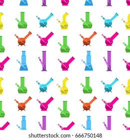 Vector Seamless Pattern With Bongs. 6 Isolated Objects In Flat Style. EPS 10.