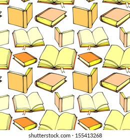 Vector seamless pattern with books