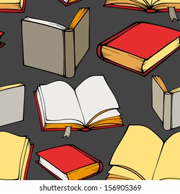 Vector seamless pattern with books 