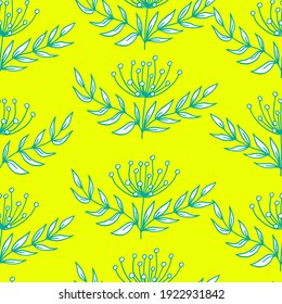 vector seamless pattern botanical  illustration. For fabrics, textiles, paper, cards, wrapping paper and invitations Pattern in warm colors