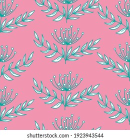 vector seamless pattern botanical  illustration. For fabrics, textiles, paper, cards, wrapping paper and invitations Pattern in spring colors