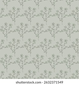 Vector seamless pattern with a bouquet of delicate flowers on a dark background. For printing, packaging, wallpaper, textiles