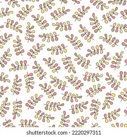 Vector seamless pattern with branches. Cute design for wrappings, textile and backgrounds.