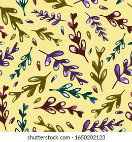 vector seamless pattern with branches and leaves. can be used as a print, textile design, packaging paper, wallpaper or background