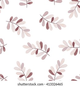 Vector seamless pattern with branches of leaves. Nature seamless pattern