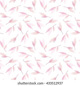 Vector seamless pattern with branches of leaves. Nature seamless pattern
