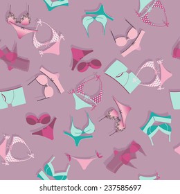 Patrón vectorial sin fisuras de sostenes y bragas