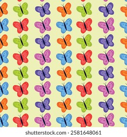 Vector seamless pattern with bright butterflies. Beautiful bright butterflies. Background for fabrics, textiles, prints and invitations. Vector illustration