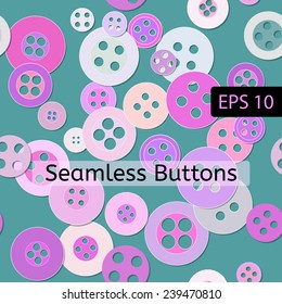 Vector seamless pattern with bright buttons