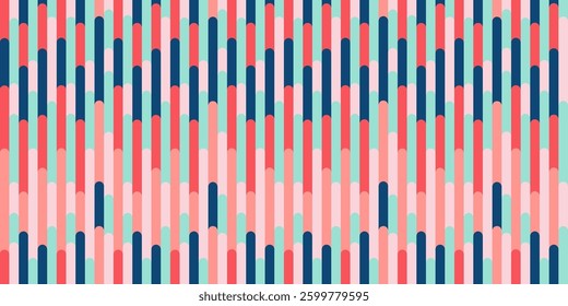 Vector seamless pattern with bright colorful vertical stripes, lines. Funky childish texture for babies, kids, boys and girls. Simple vibrant background. Repeated design for decor, textile, wrapping