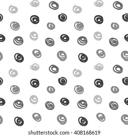 Vector seamless pattern with bright colorful painted circles, can be used for wallpaper, web page background, greeting cards, fabric print