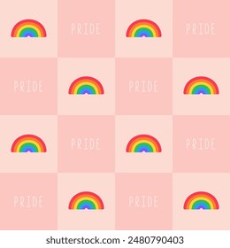 Vector seamless pattern of bright lgbt rainbow flag. Symbol of the LGBT pride community.
