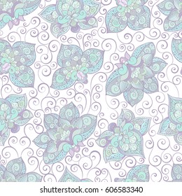 Vector seamless pattern with bright ornament. Tile in Eastern style. Ornamental lace tracery. Ornate swirl geometrical decor for wallpaper. Traditional arabic decor.Islamic, Dubai, East style template