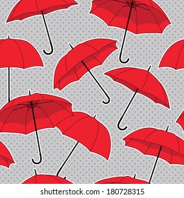 Vector seamless pattern with bright umbrellas