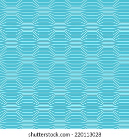 Vector seamless pattern of broken lines. Decorative blue background. Simple ornamental illustration with texture for print, web