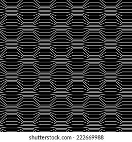 Vector seamless pattern of broken lines. Decorative latticed dark background. Ornamental illustration with texture of covering for print, web