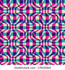 Vector seamless pattern with broken  strips. Vintage abstract background. Illustration with texture for print, web