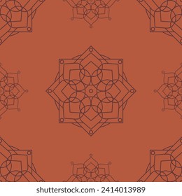 vector seamless pattern. brown mandalas on a light brown background for any print fabric