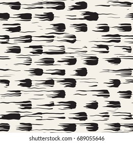 Vector seamless pattern with brush stripes and strokes. Black and white background with ink line elements. Hand painted grunge texture.