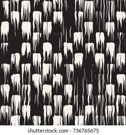 Vector seamless pattern with brush stripes and strokes. Black and white background with ink line elements. Hand painted grunge texture.