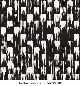 Vector seamless pattern with brush stripes and strokes. Black and white background with ink line elements. Hand painted grunge texture.