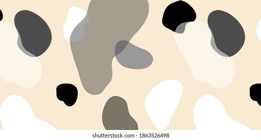 Vector seamless pattern with brush strokes in Memphis style. Background for printing brochure, poster, party, summer print, vintage textile design, card. Pastel colors.