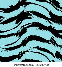 Vector seamless pattern with brush strokes. Colour hand drawn texture with grunge striped. Hipster graphic design