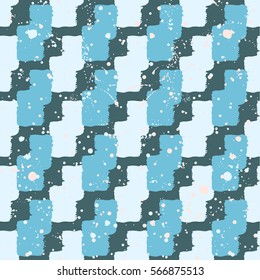 Vector seamless pattern with brush strokes. Background for printing brochure, poster, party, summer print, vintage textile design, card. Shades of blue
