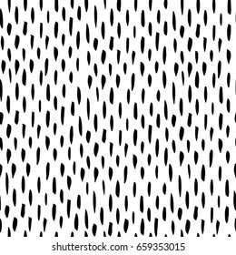 Vector seamless pattern with brush strokes/ Hand drawn texture/ Abstract background in black and white