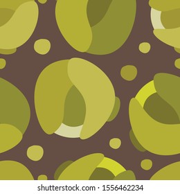 Vector seamless pattern with brussels sprouts. Vegetable for design eco packaging, textile, background, design postcard and poster.