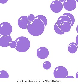 Vector seamless pattern with bubbles on white. Abstract background.