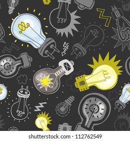 Vector seamless pattern with bulbs