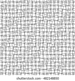 Vector seamless pattern. Bunch of randomly intersecting wireframe squares. 