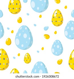 Vector seamless pattern with bunny, eggs, carrot 