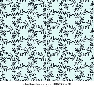 
Vector seamless pattern of bush branches. Herbal and botanical ornament for fabric or wallpaper design