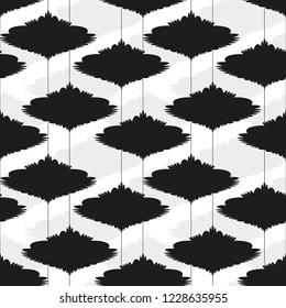 Vector seamless pattern with bushes and trees.Modern stylish texture