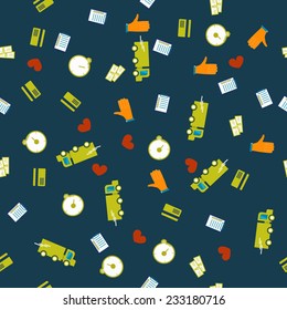 Vector seamless pattern - business items EPS10