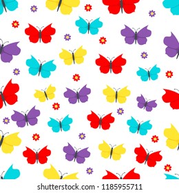 vector seamless pattern with butterflies