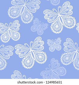 vector seamless pattern with butterflies