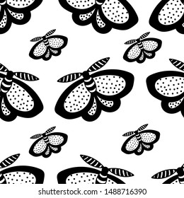 Vector seamless pattern with butterflies