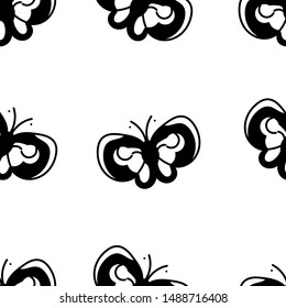 Vector seamless pattern with butterflies