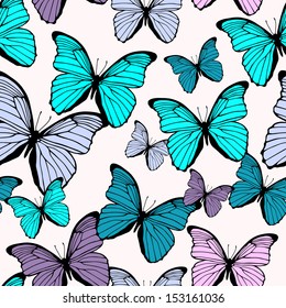 Vector seamless pattern with butterflies