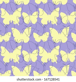 vector seamless pattern of butterflies