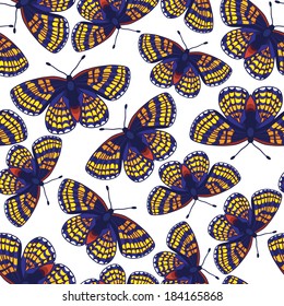 Vector seamless pattern with butterflies