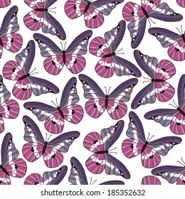 Vector seamless pattern with butterflies
