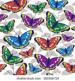 Vector seamless pattern with butterflies